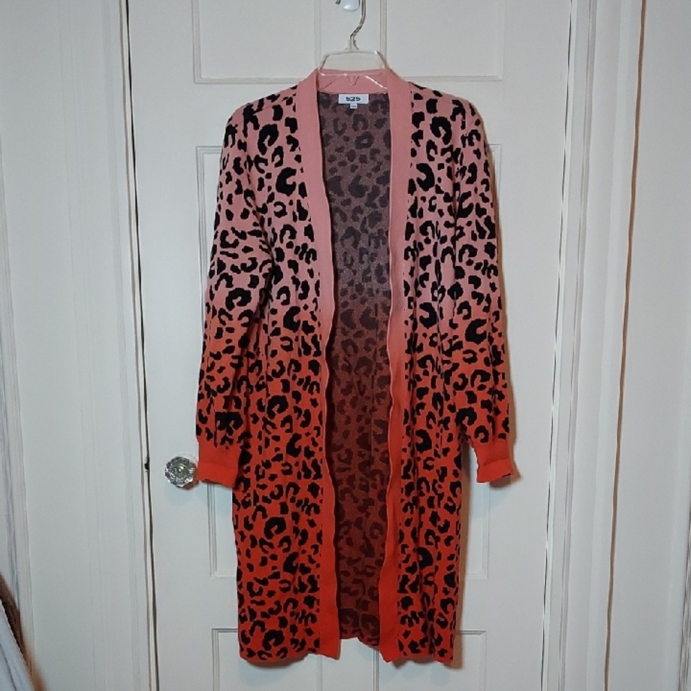 525 America Revolve Leopard Print Dip Dye Cardigan Large